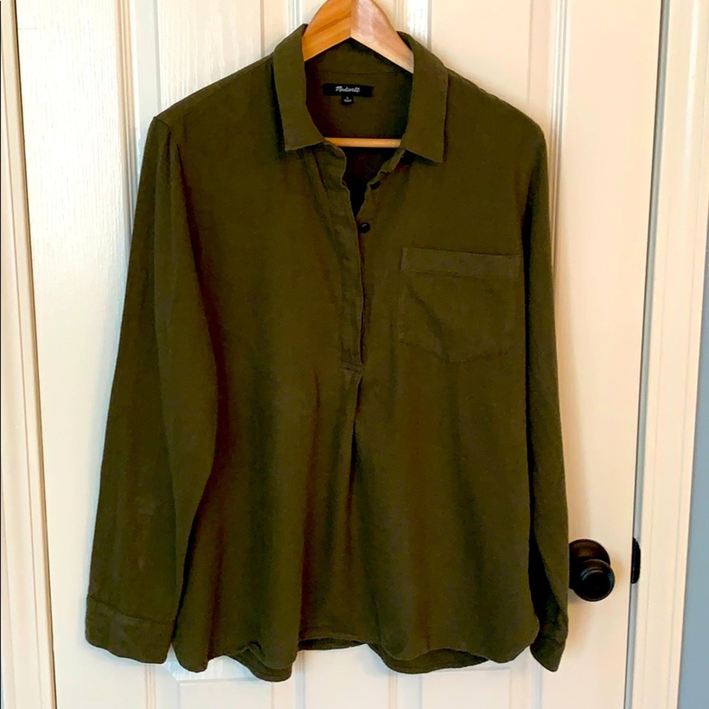 Madewell Flannel Popover Shirt L